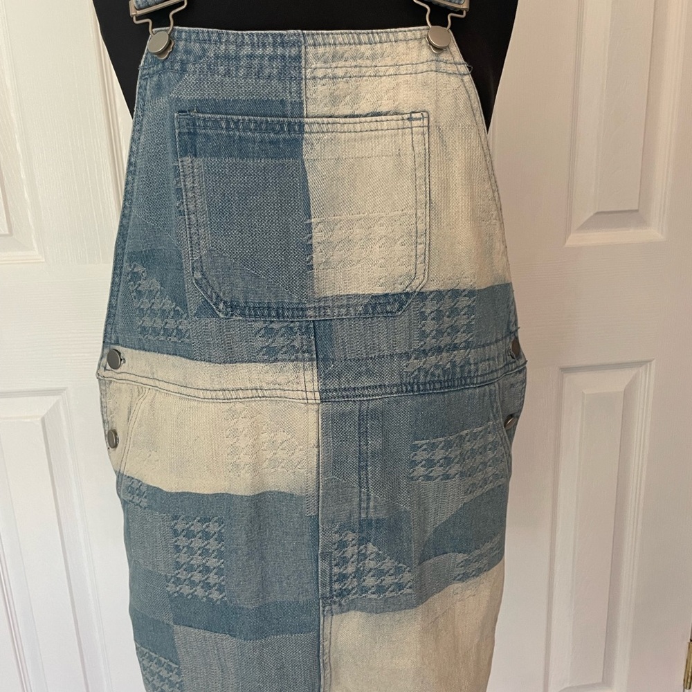 Storia Patchwork Denim Overall Dress M